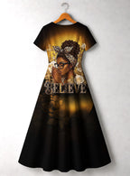 "Imani" Amber Short Sleeve Maxi Dress Promo