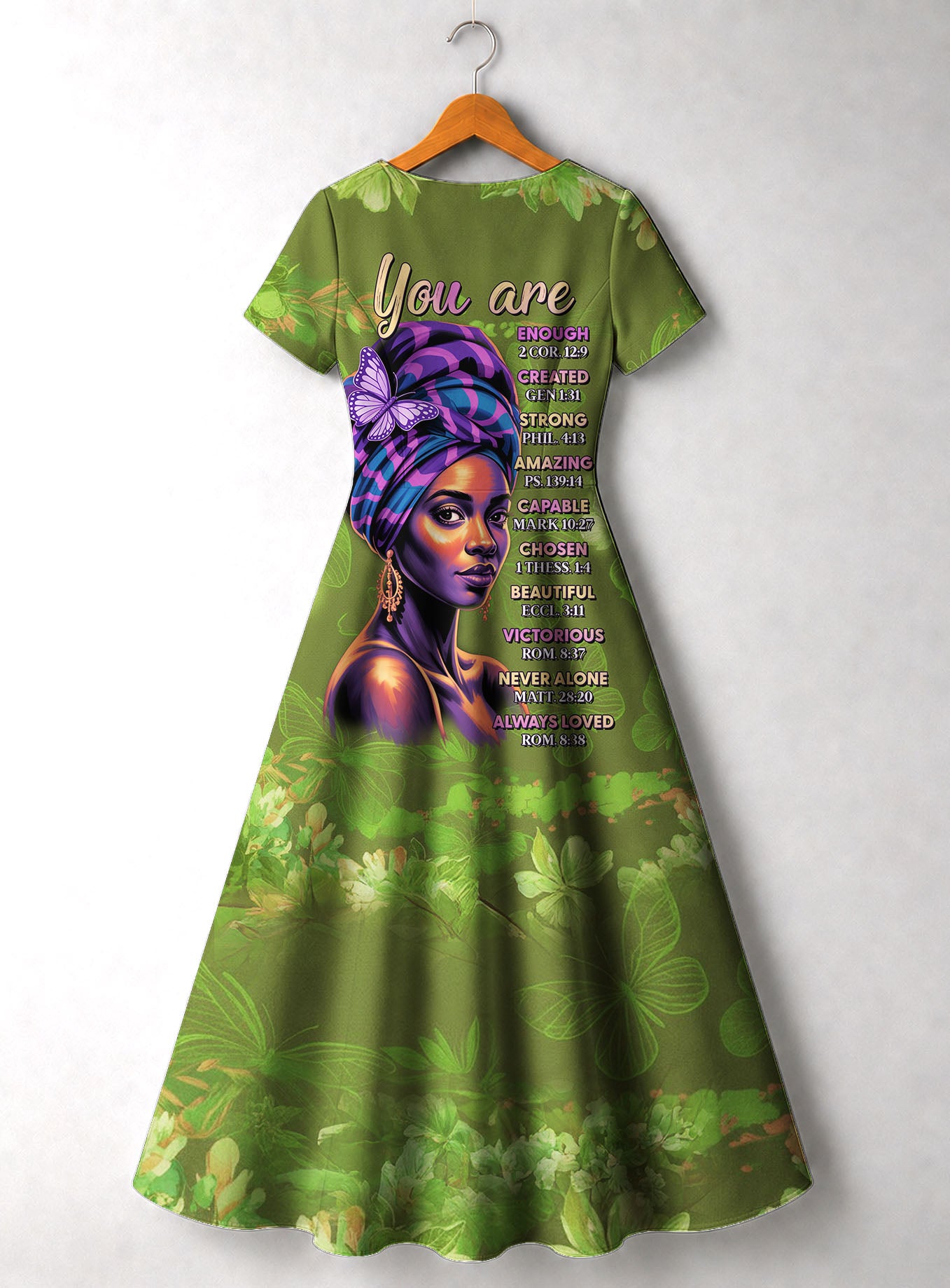 Green Orchid Short Sleeve Maxi Dress