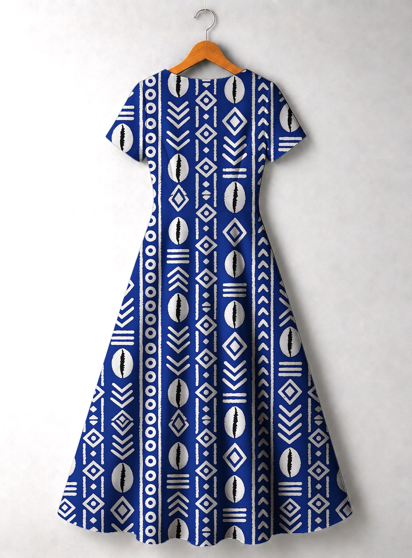 "Oshun" Royal Blue Short Sleeve Maxi Dress