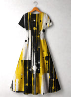 "Mvua" Short Sleeve Maxi Dress