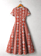 "Oshun Kijani" Short Sleeve Maxi Dress