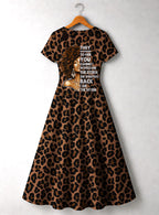 "Unstoppable" Brown Leopard Short Sleeve Maxi Dress Promo