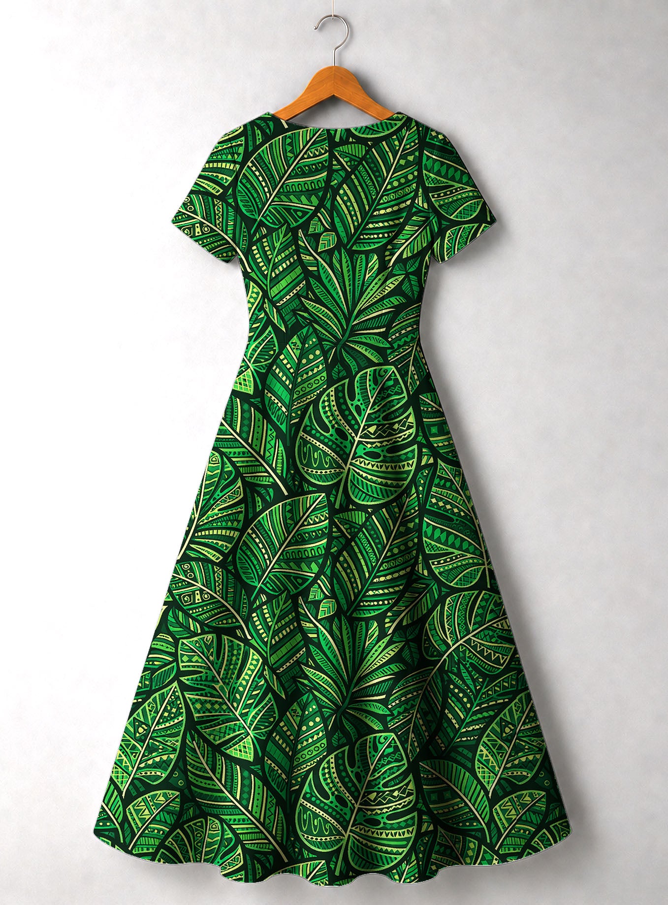 "Asili" Emerald Short Sleeve Maxi Dress