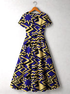 Royal Blue Sheba Short Sleeve Maxi Dress Promo
