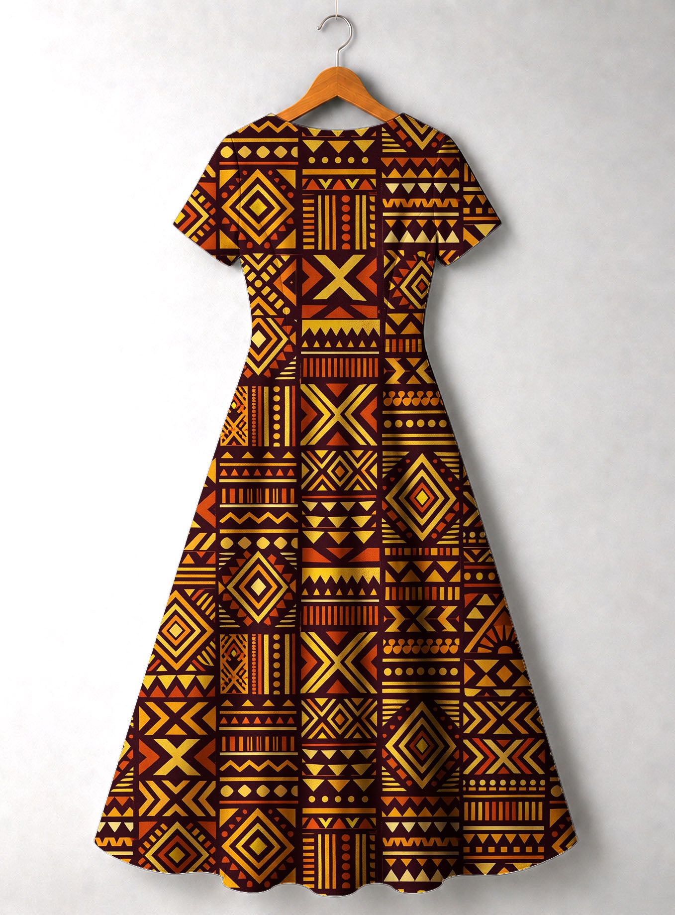 Mudcloth Short Sleeve Maxi Dress