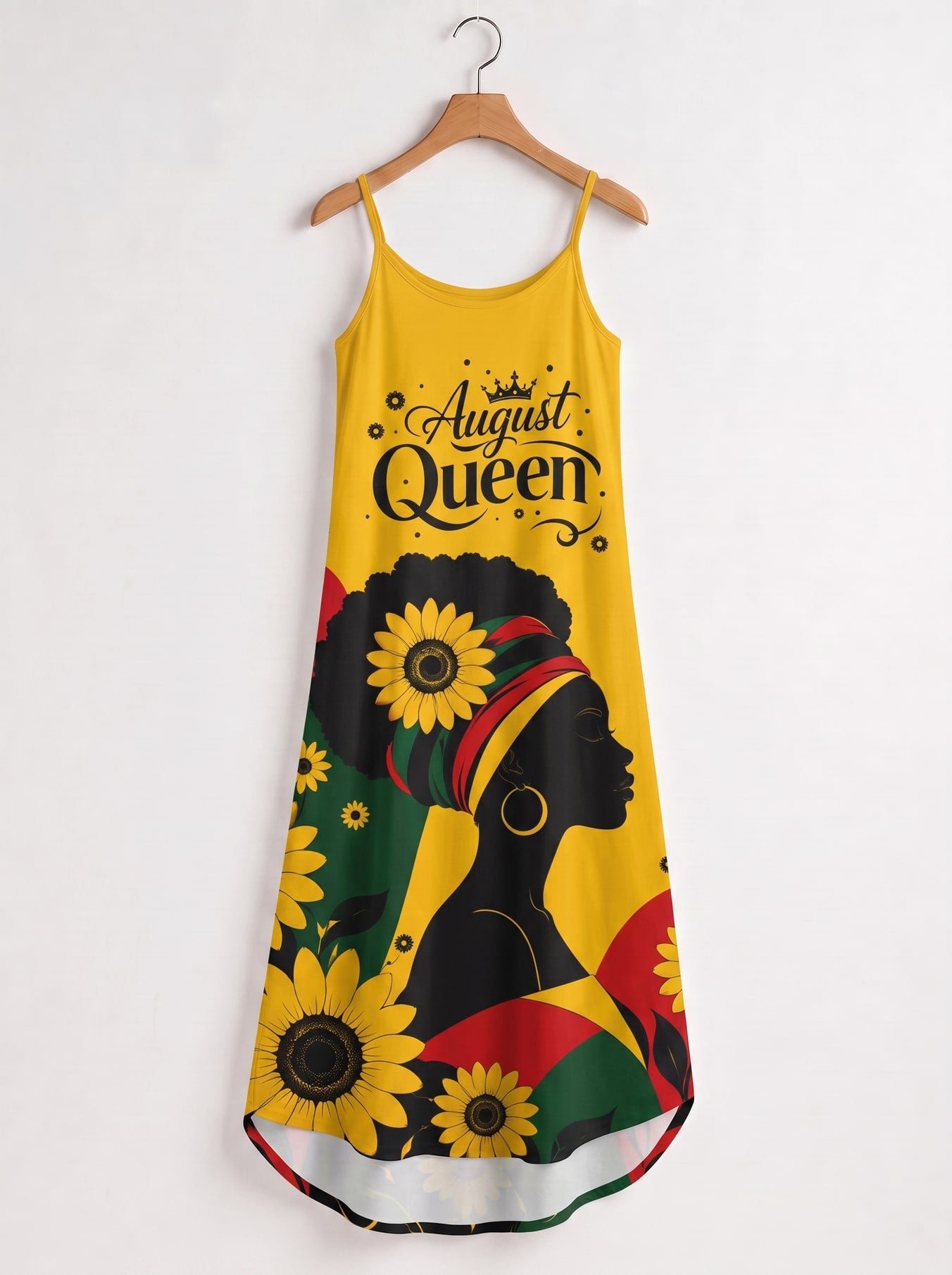 "August Queen Sunflower" Maxi Dress