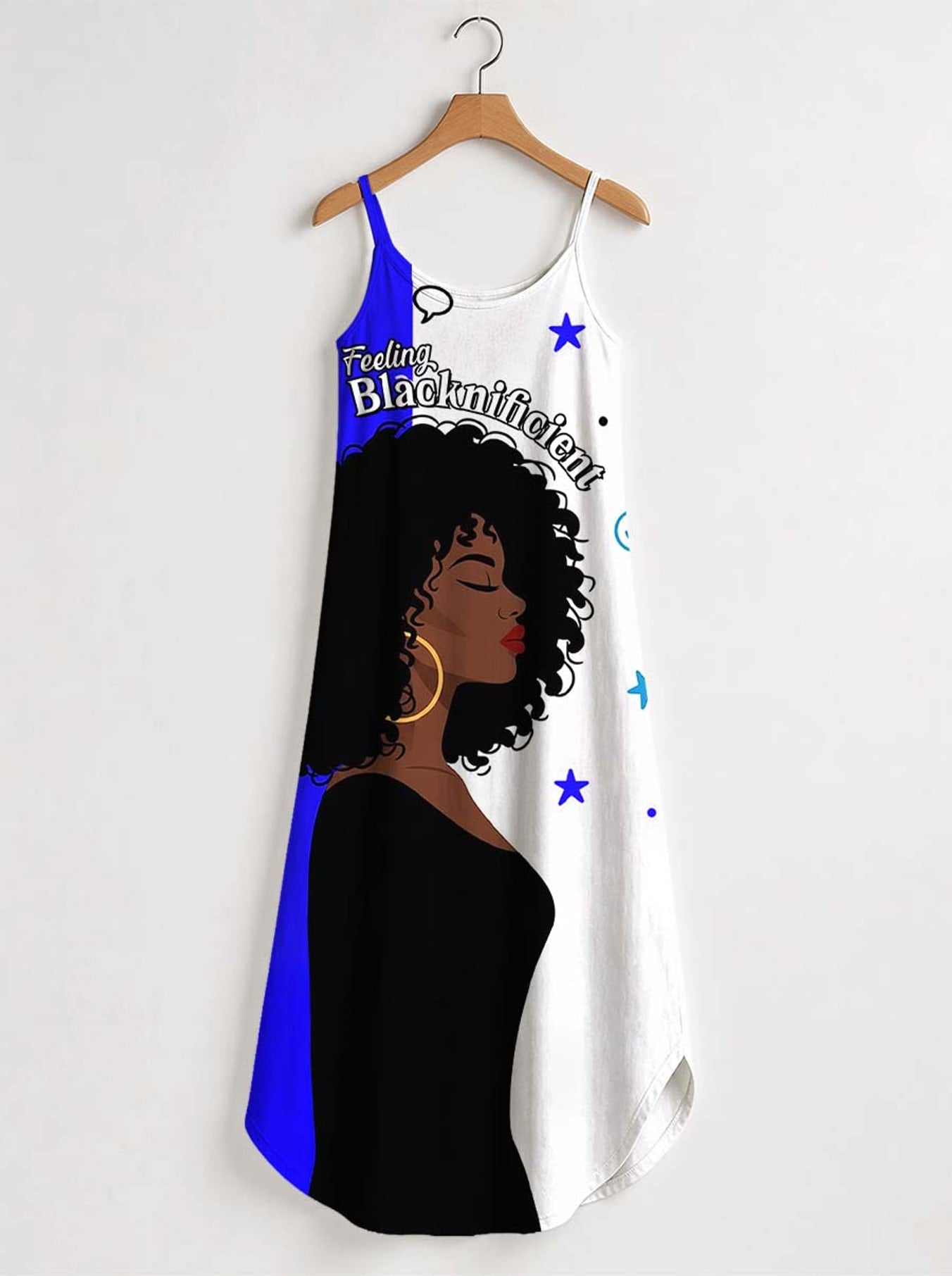 "Feeling Blacknificient Blue" Maxi Dress