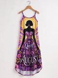 "August Queen Purple Bloom" Maxi Dress