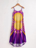 "August Queen Purple Bloom" Maxi Dress