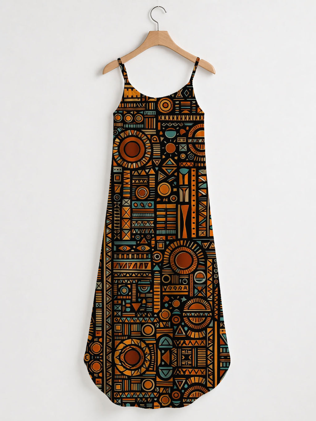 "Afrocentric Pattern Maxi Dress"