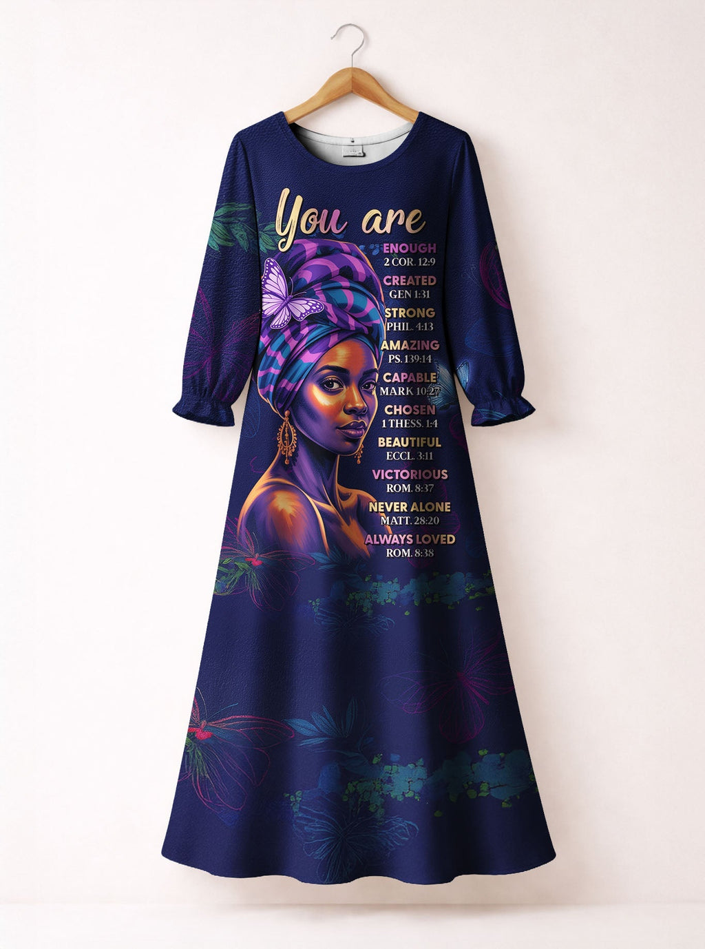 Blue Orchid Long Sleeve Maxi Dress