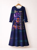 Blue Orchid Long Sleeve Maxi Dress