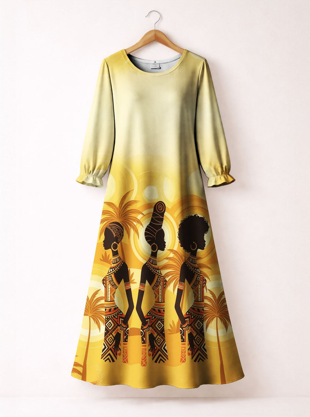 Ancestral Flame Long Sleeve Maxi Dress
