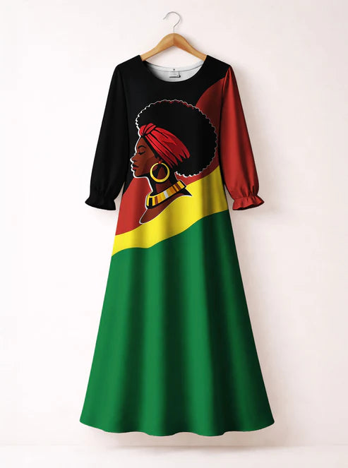 Black History Long Sleeve Maxi Dress