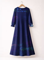Blue Orchid Long Sleeve Maxi Dress