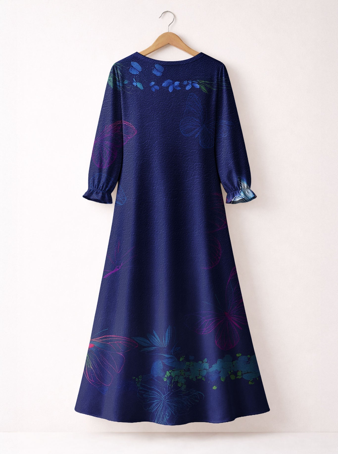 Blue Orchid Long Sleeve Maxi Dress