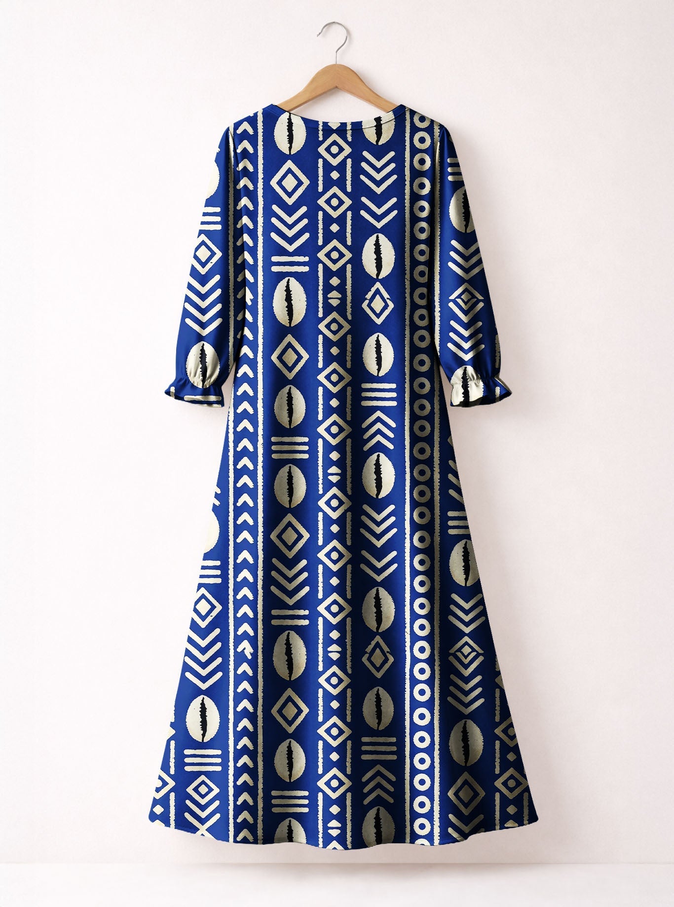 "Oshun" Royal Blue Long Sleeve Maxi Dress