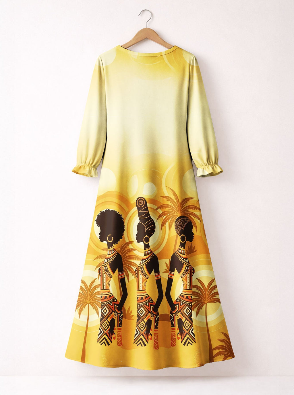Ancestral Flame Long Sleeve Maxi Dress
