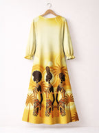Ancestral Flame Long Sleeve Maxi Dress