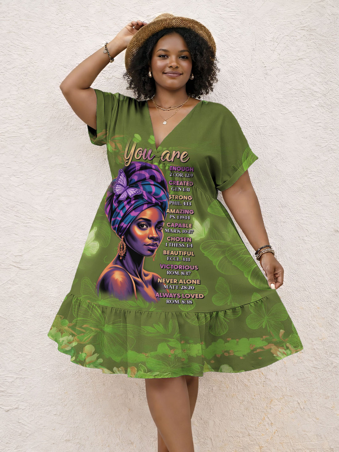 Green Orchid Floral Dress
