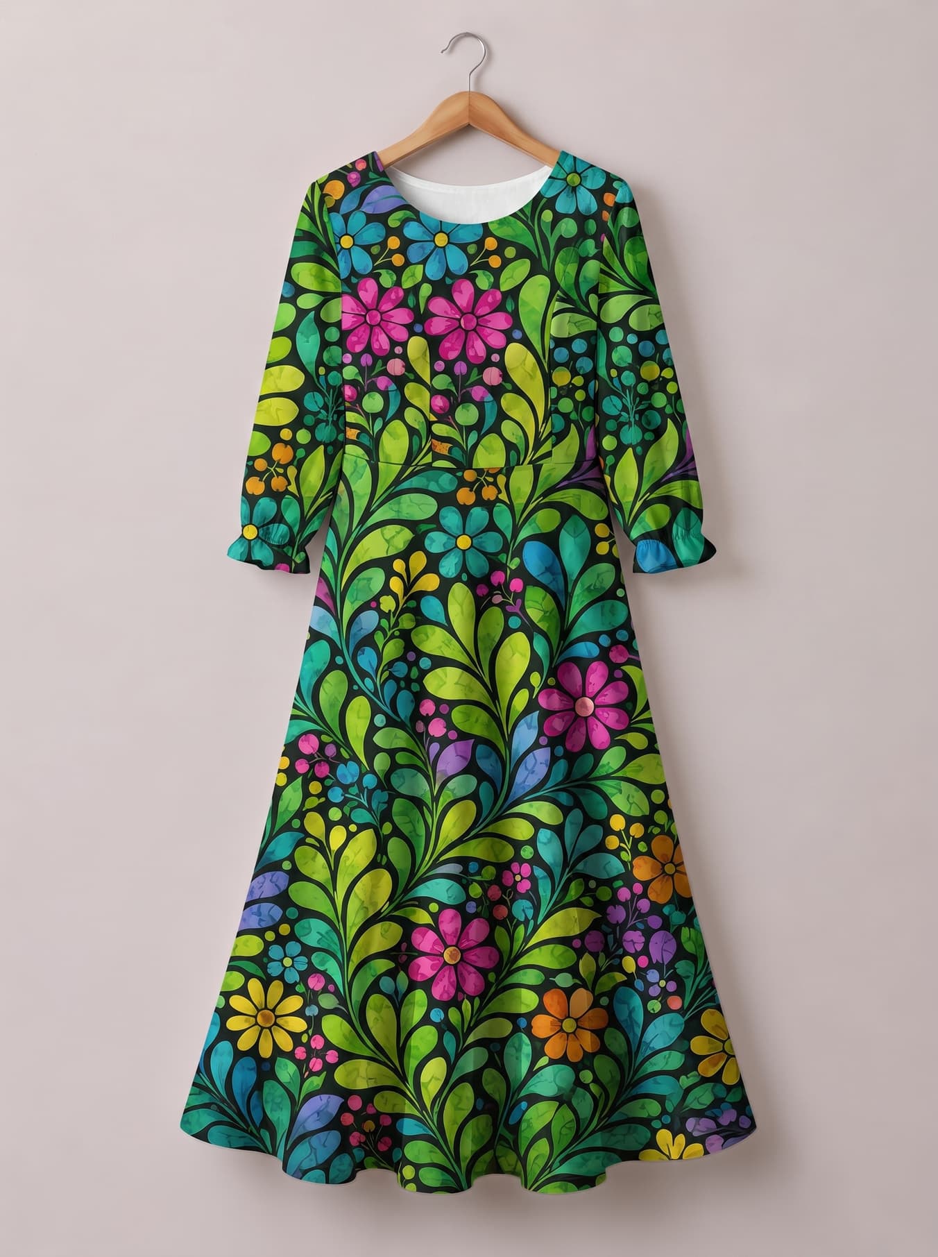 "Zumaridi" Long Sleeve Maxi Dress