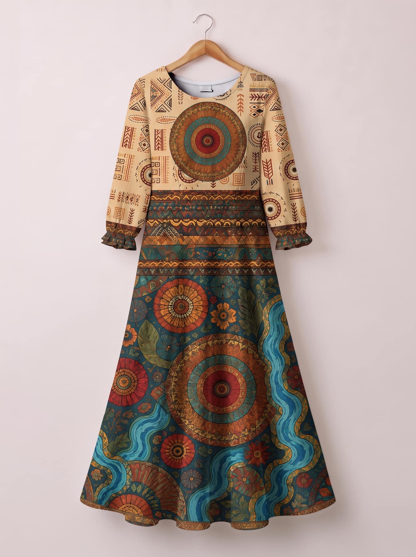 "Mto" Long Sleeve Maxi Dress