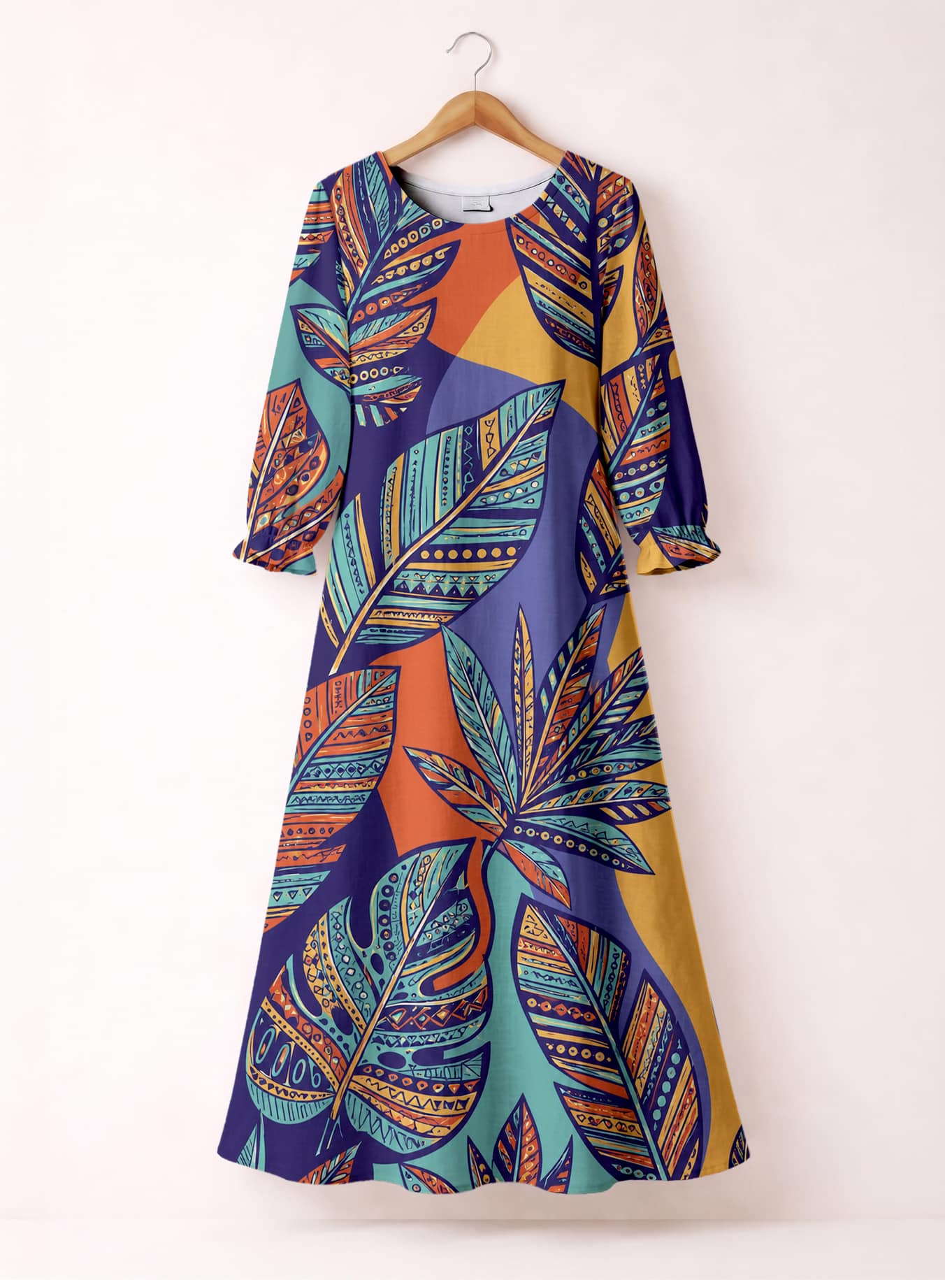 "Majani" Long Sleeve Maxi Dress