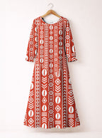 "Oshun Kijani" Long Sleeve Maxi Dress