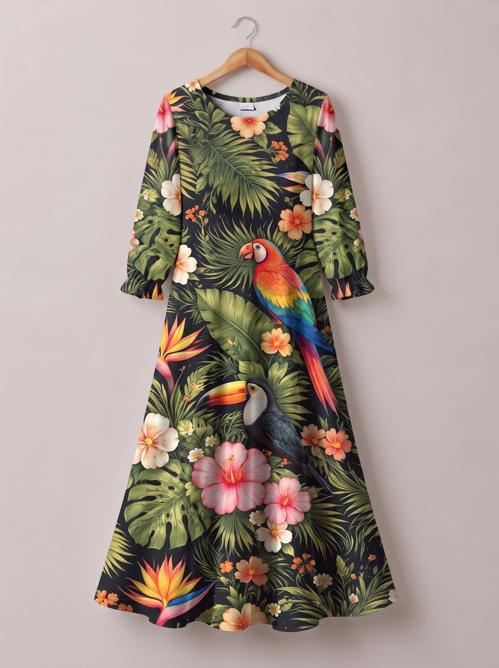 "Kasuku" Long Sleeve Maxi Dress