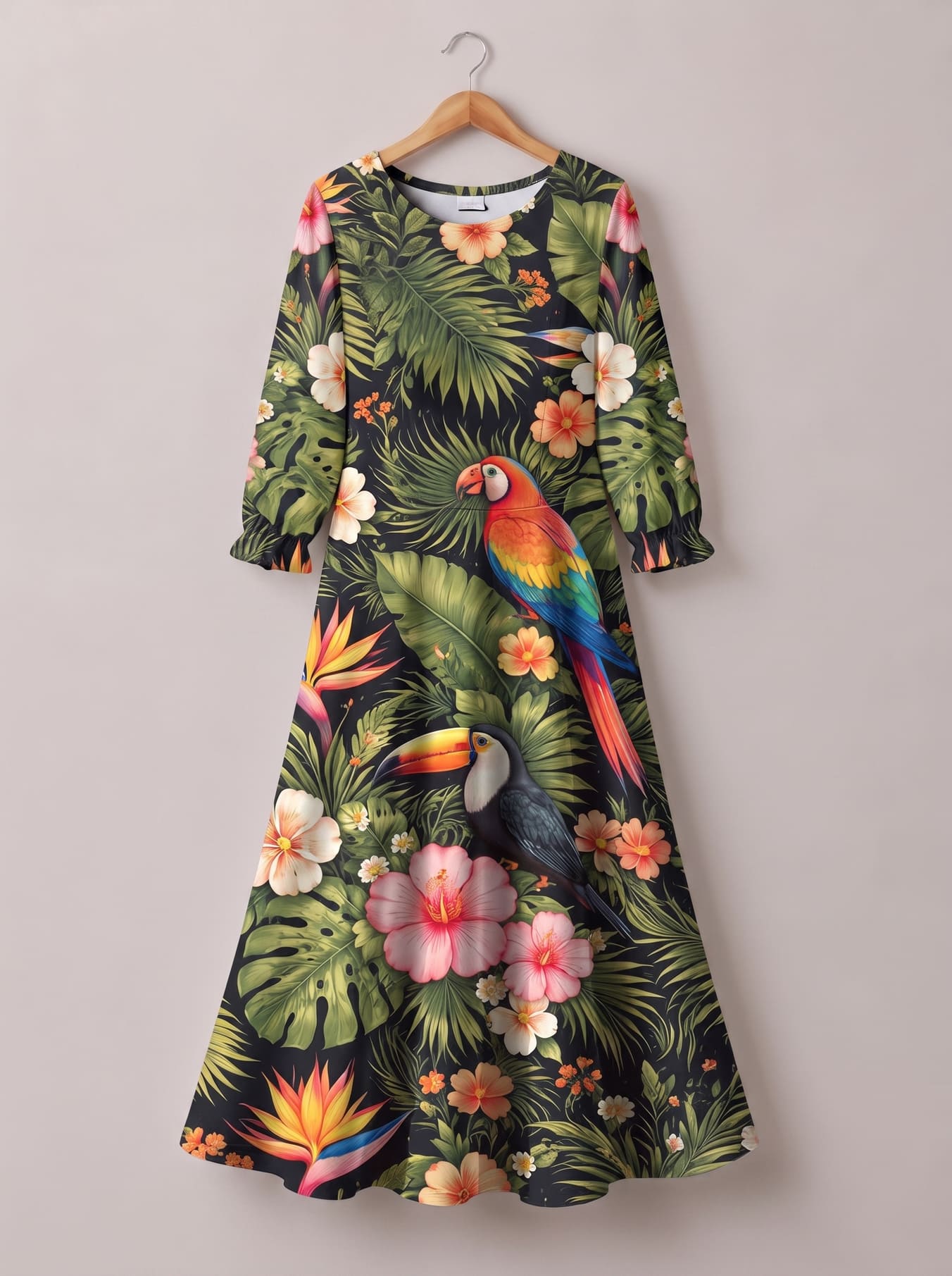 "Kasuku" Long Sleeve Maxi Dress