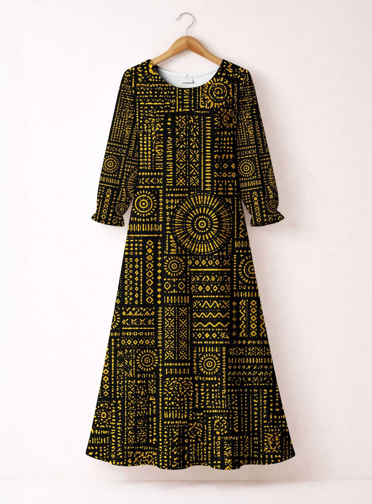 "Lamu" Long Sleeve Maxi Dress