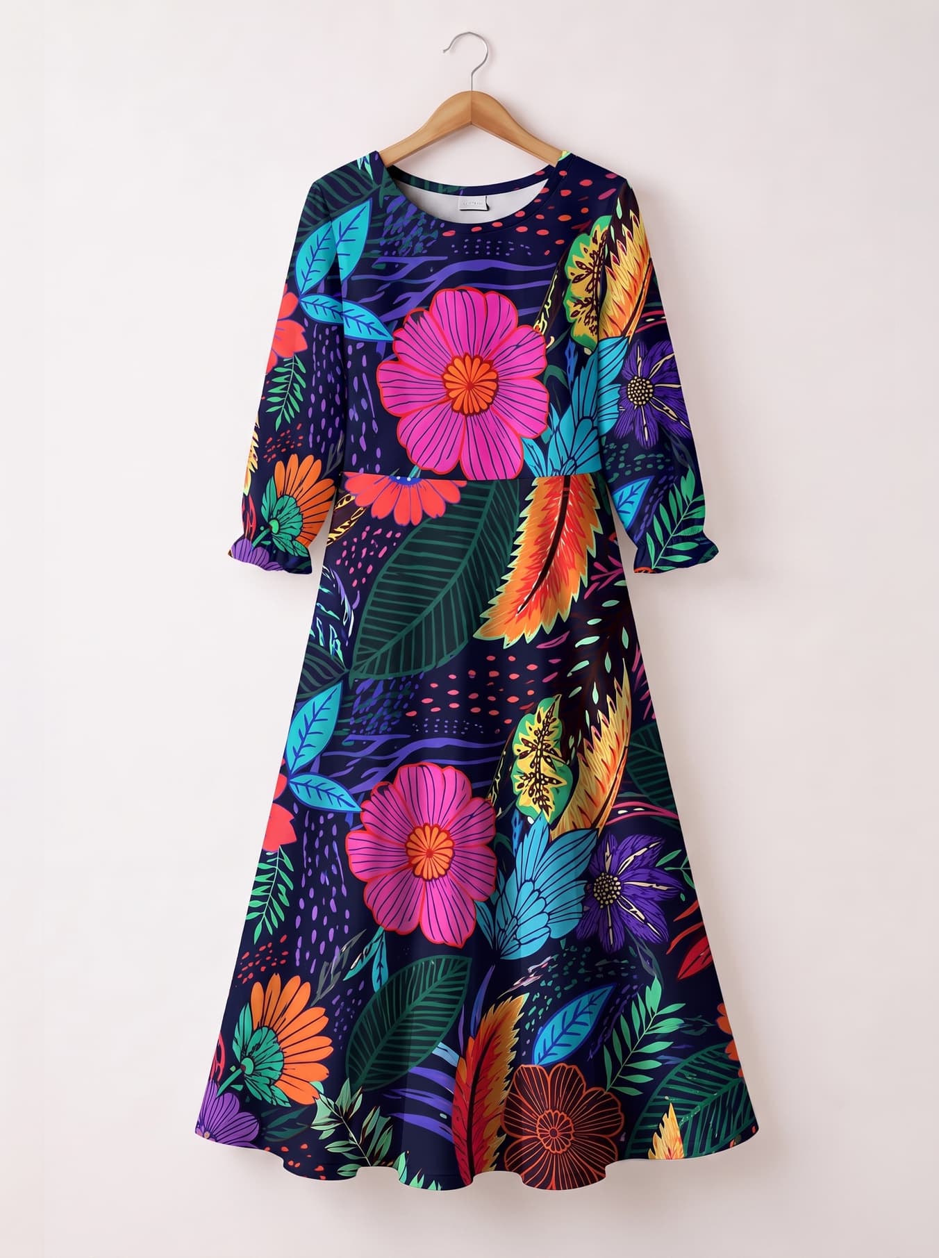 "Bustani" Long Sleeve Maxi Dress