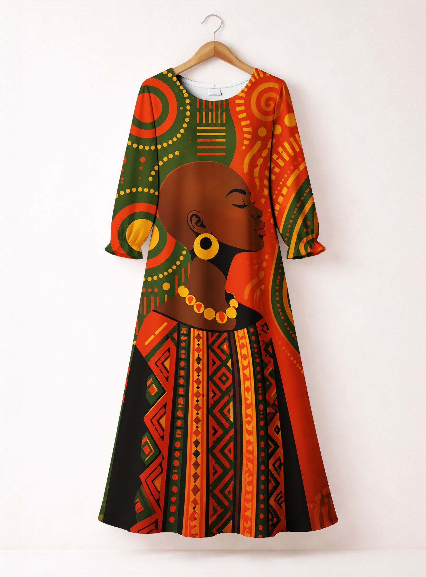 "Malkia" Long Sleeve Maxi Dress