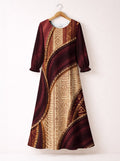 "Tapa" Long Sleeve Maxi Dress