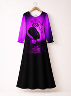 "Selah" Purple Long Sleeve Maxi Dress