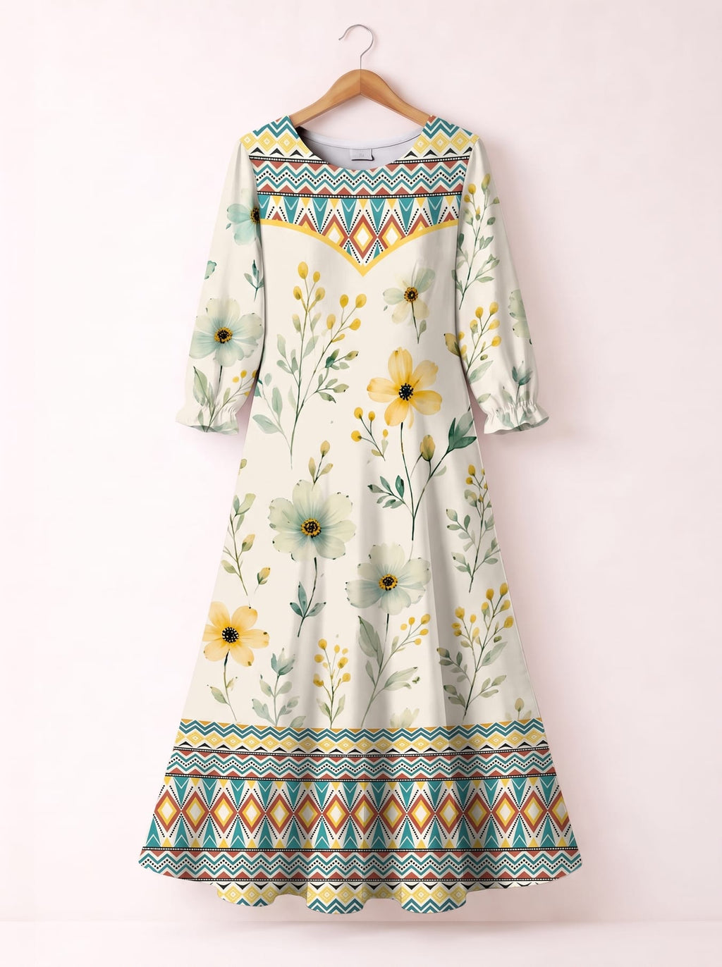 "Alizeti" Long Sleeve Maxi Dress