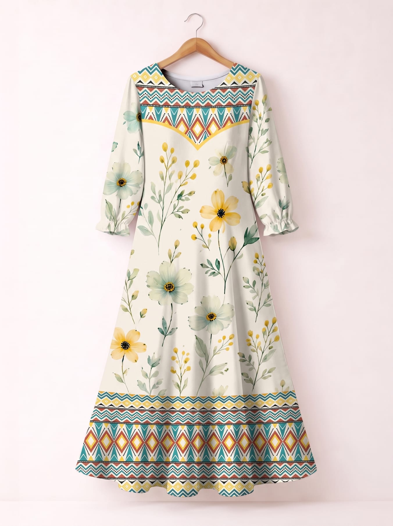 "Alizeti" Long Sleeve Maxi Dress