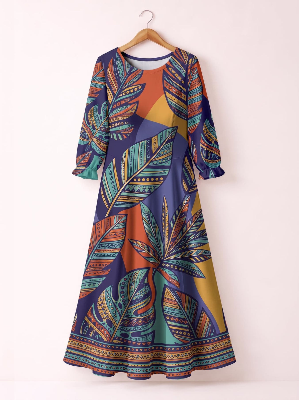 "Majani" Long Sleeve Maxi Dress Promo
