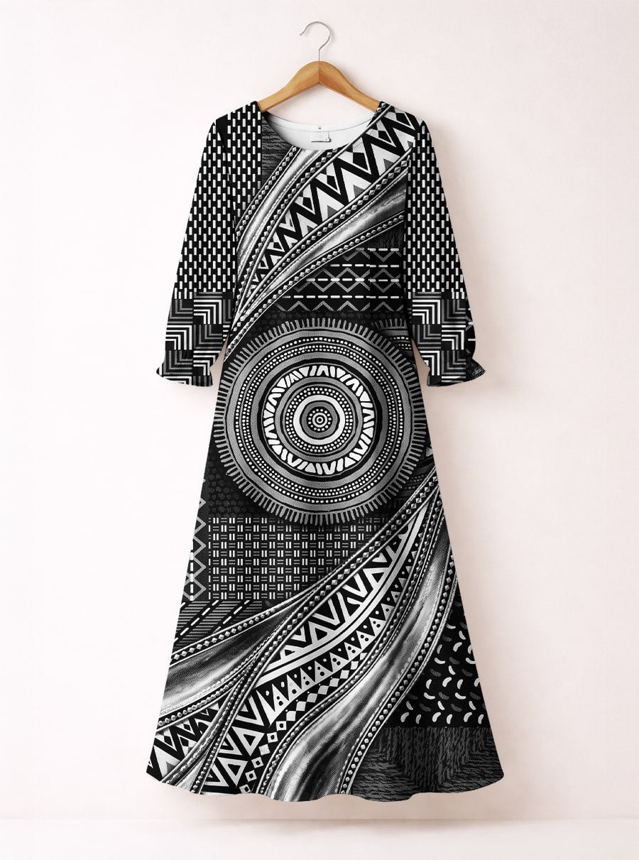 "Hoku" Long Sleeve Maxi Dress