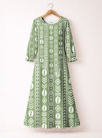 Oshun Verde Long Sleeve Maxi Dress