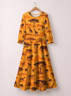 "Mbuga" Long Sleeve Maxi Dress