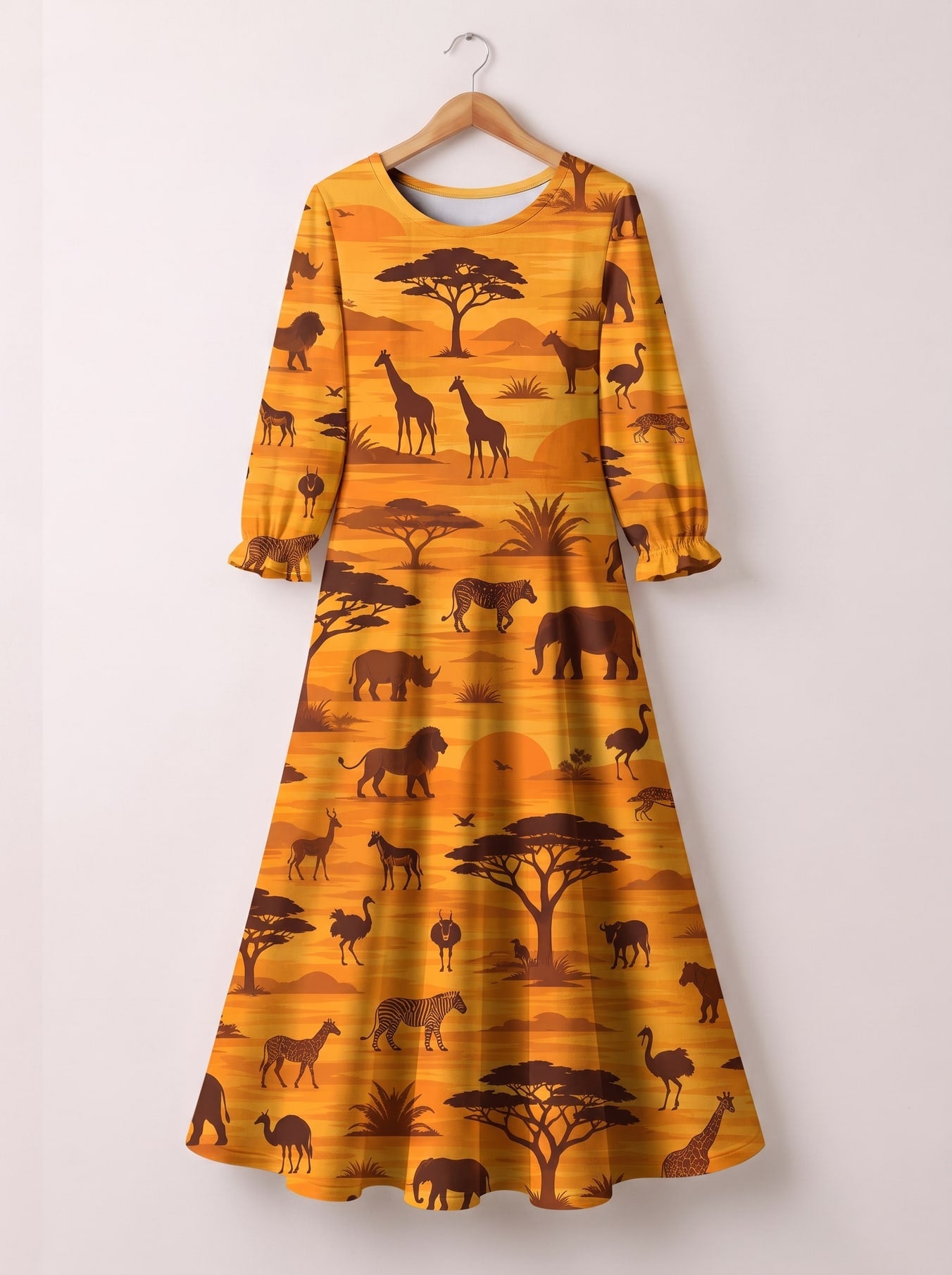 "Mbuga" Long Sleeve Maxi Dress