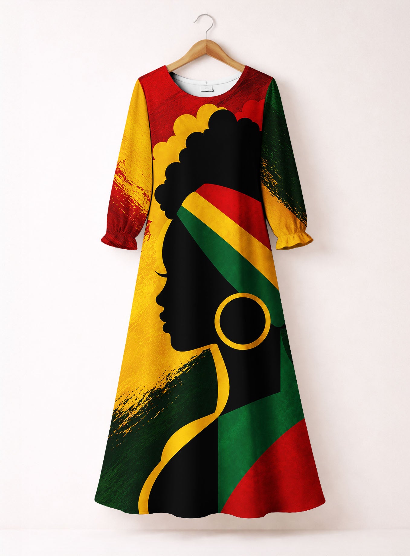 "Uhuru" Long Sleeve Maxi Dress