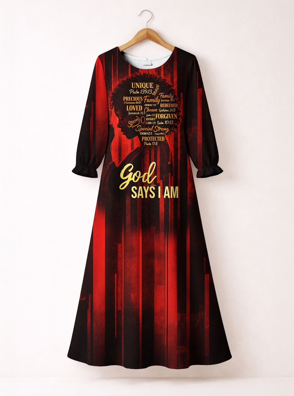 "Asante" Long Sleeve Maxi Dress