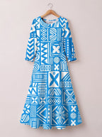 "Anga" Long Sleeve Maxi Dress