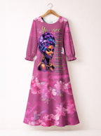 Pink Orchid Long Sleeve Maxi Dress