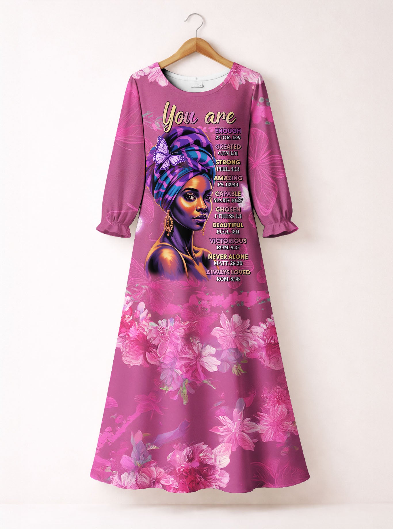 Pink Orchid Long Sleeve Maxi Dress