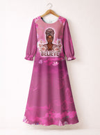 "Imani" Wild Rose Long Sleeve Maxi Dress