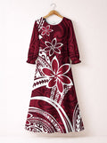 "Lehua" Long Sleeve Maxi Dress