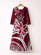 "Lehua" Long Sleeve Maxi Dress